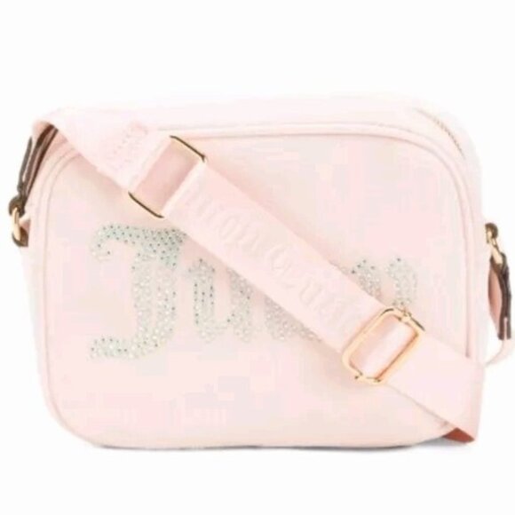 Juicy Couture Obsession Crossbody Camera Bag Powder Blush Velour NWT - Picture 1 of 13